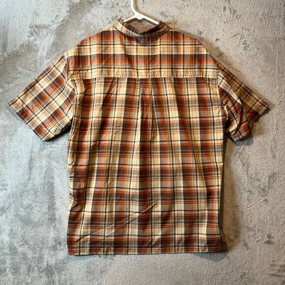 Kuhl Dissident Mens Lightweight Short Sleeve Button Up Plaid Fireclay Orange XXL - Picture 4 of 7